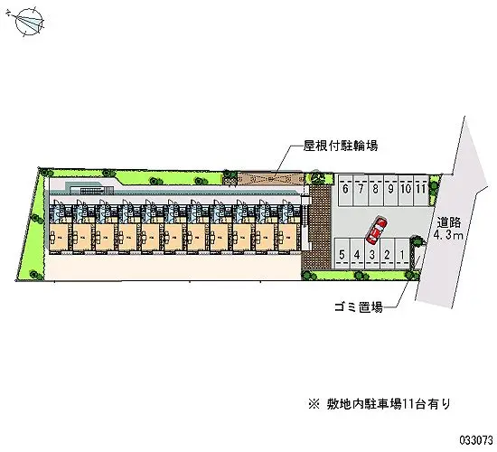 ★手数料０円★清瀬市竹丘　月極駐車場（LP）